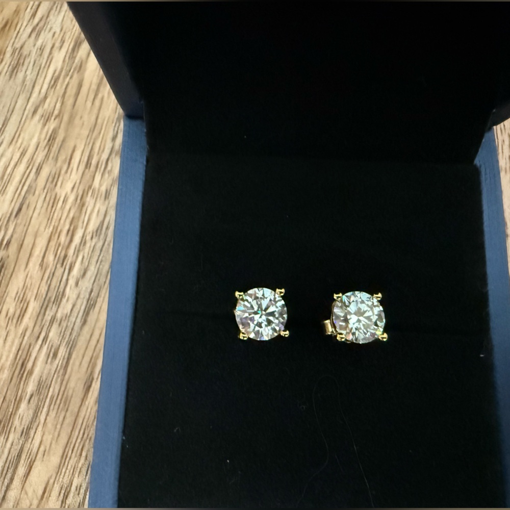 Gold and Silver Stud Earrings